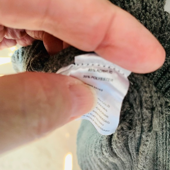 Calvin Klein Olive Green Funnel‎ Neck Sweater – Size M – Waffle Knit Pullover - Picture 5 of 9